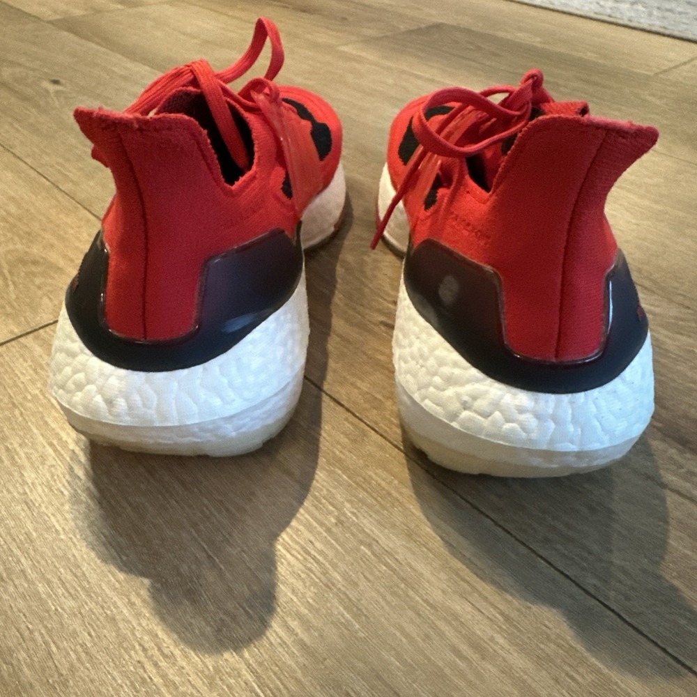 Adidas Ultraboost 21 Men's Sz 11.5 Running Sneakers FY0387 Vivid Red Solar Black - Picture 6 of 10